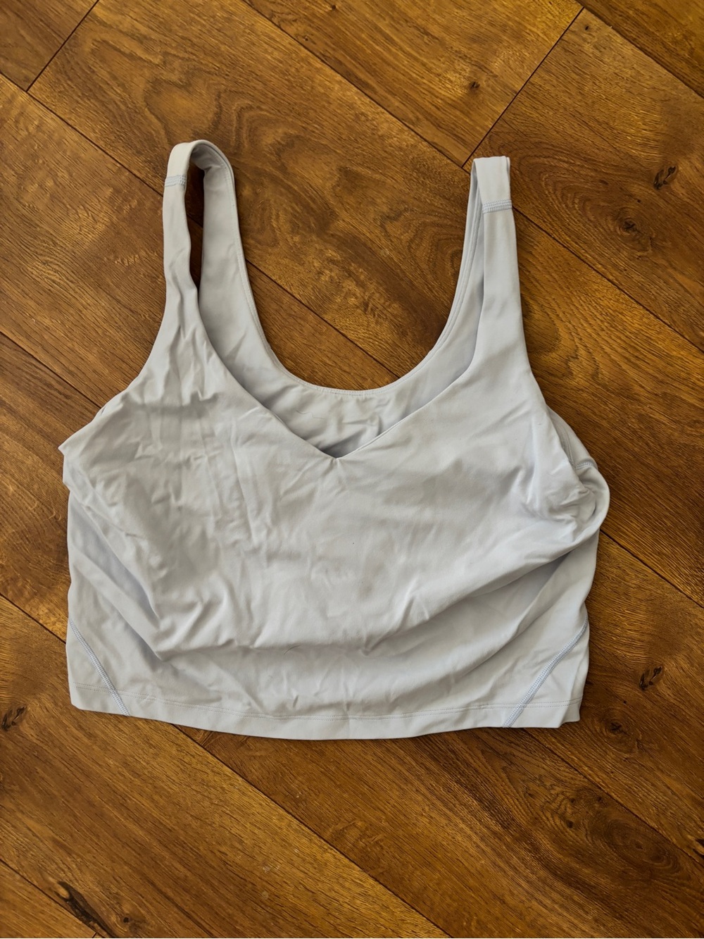 lululemon athletica Light Gray Scoop Neck Sports Bra Top